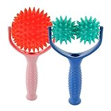 2X Massage-Roller Massageball mit Griff Körper Muskel Entspannen Massagegerät Selbstmassagerolle