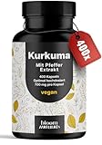 Kurkuma Kapseln Hochdosiert - 400 Kapseln (13 Monate) mit 700mg mit Curcumin & Piperin - vegan und mit Liebe aus Deutschland - Curcuma Kapseln - Laborgeprüft
