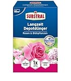 Substral Langzeit Depotdünger für Rosen & Blühpflanzen, Blühsträucher und Stauden, 6 Monate Langzeitwirkung, 750 g, Grün