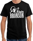 Charles Bronson Film TV Movie Face Cult Retro Stencil Fanshirt Fan T-Shirt(Large)