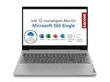 Lenovo IdeaPad 3i Laptop | 15,6' Full HD Display | Intel Celeron 6305 | 4GB RAM | 128GB SSD | Intel UHD Grafik | Win11 Home S | QWERTZ | inkl. MS 365 Single | silber