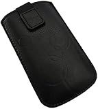 Handyschale 24 Slim Case für LG E460 Optimus L5 II / L5 2 Handytasche Schwarz Schutzhülle Tasche Cover Etui mit Klettverschluss