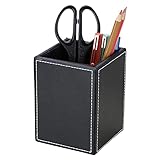 KINGFOM™ Klassisch Kunstleder Stifteköcher (Schwarz)