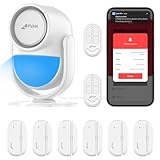 CPVAN Alarmanlage Haus, WiFi PIR Bewegungsmelder Alarm, DIY Einbruchschutz Fenster/Türsensor mit Fernbedienung & APP, Kein Vertrag & Gebühr,Weiß