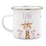 Kidsmood - Emaille Tasse Personalisiert mit Namen- Robuste Kinder Tasse für Camping & Alltag - BPA-frei, Spülmaschinenfest, Kinder Becher als Geschenke zur taufe, zur Geburt oder für Weihnachten