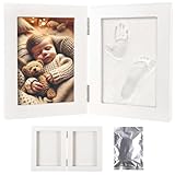 Your Design Geschenke: Gipsabdruck-Set mit 2-teiligem Holzrahmen für Baby-Hand-& Fußabdruck (Babyabdruck, Bilderrahmen-Set, Füße)