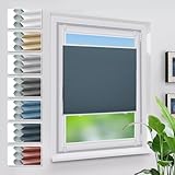 Grandekor Verdunklungsplissee Wabenplissee ohne Bohren Weiß-Blau 40x130cm (BxH) Klemmfix Plissee ohne Bohren Verdunkelung Thermo Rollo Wärmedämmung, Privatsphäre - & Sonnenschutz