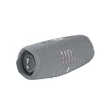 JBL Charge 5 Bluetooth-Lautsprecher - Grau – Wasserfeste, portable Boombox mit integrierter Powerbank – Eine Akku-Ladung für bis zu 20 Stunden kabellosen Musikgenuss