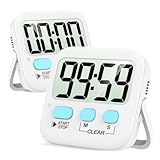 Antonki 2 Stück Timer, Digitaler Küchentimer zum Kochen, Eieruhr, Magnetisch Stoppuhr Timer für Kinder, Lehrer, Klassenzimmer, Übung, Badezimmer, Backofen, Backen-Inklusive Batterie