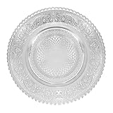 BYYLECL 14 cm große Glasteller, Vintage-Klarglas-geprägte Dessertteller für Vorspeisen, Obst, Kuchen, Salat, spülmaschinen- und mikrowellengeeignet