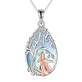 YAFEINI Cello Halskette für Frauen Sterling Silber Cello Mondstein Halskette Cello Schmuck Geschenke für Mädchen