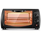 ZIAMOO Elektrischer Mini-Backofen, 10-Liter-Haushaltsbackofen mit Mehreren Kochfunktionen, Grill, einstellbare Temperaturregelung, Timer, nützlich, weiß