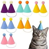 JcvPot Partyhüte Für Kuscheltiere, 12 Stück Mini Partyhüte Mit Bunter Schnur, Lustige Geburtstagsdekoration Für Kinder Und Erwachsene, Perfekt Für Geburtstagsfeiern Und Fotoshootings