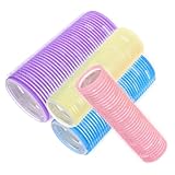 CALLARON 4 Stück Selbstklebende Haarwickler Teilig Flexible Lockenwickler für Langes Mittleres und Kurzes Haar Aluminium Heizwickler für Voluminöse Natürliche Wellen und Große Locken