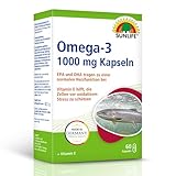 SUNLIFE Omega 3 Kapseln hochdosiert - 1 x 60 Stück - 1000mg Omega 3 Fischöl Kapseln - Omega 3 Öl Kapseln mit 180mg EPA & 120mg DHA - gluten- & laktosefrei - hochwertige Fischöl Omega 3 Kapseln