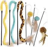 Katzenspielzeug, Federspielzeug für Katzen, Interaktives Spielzeug mit Federn, Federspielzeug mit Ball