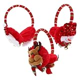 FRCOLOR 3 Stück Weihnachts Ohrenschützer für Damen Herren Jugendliche Weiche Verstellbare Winter Ohrwärmer mit Santa Schneemann Geeignet für Outdoor Party