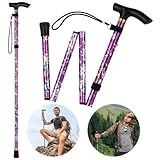 Flintronic Faltbar Gehstock Bergstock, Alle Gelände Gehstock, 5-Stufig Höhenverstellbarer Gehstock, Leichter Tragbarer Gehstock für Männer und Frauen, Unisex Gehstock