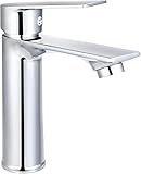 Cieex Wasserhahn Bad, Waschtischarmatur aus Edelstahl, Einhebelmischer für Waschbecken mit Keramikkartusche, Wassersparend Chrom