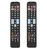 Universal-Fernbedienung für alle Samsung TV Smart LED LCD TV LCD LED QLED SUHD UHD HDTV Curved Plasma 4K 3D Smart TVs, mit Tasten für Netflix, Prime Video, Smart Hub, Hintergrundbeleuchtung, 2 Stück