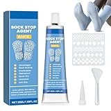 Allony Sock Stop Anti Rutsch, Antirutsch Kleber für Socken,Sockenstopper Flüssig, Sock Stop, Waschbar Socken Stopper Flüssigkeit Weiß für Anti Rutsch Sohle Pads