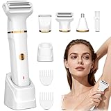 Rasierer Damen, 3-in-1 Intimrasierer für Frauen für Beine, Arme, Achseln und Bikinizone, Wiederaufladbar mit USB-Ladestation, Wasserdicht für Nass- und Trockenanwendung Damenrasierer Elektrisch, Weiß