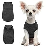 Hjumarayan Hundepullover Kleine Hunde - Dünn Hunde Pullover Waschbar Hundepulli Elastisch Pullover Hund Gestreifte Hunde Shirt Hunde Pullis für Chihuahua Yorkshire Terrier (Schwarz XS)
