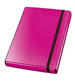VELOFLEX 4443371 - Sammelbox Velocolor, DIN A4, mit Gummizug, Heftbox aus Karton, glanzkaschiert, pink, 23 x 32 x 4 cm, 1 Stück