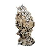Toddmomy Eulenstatue Figur gartenskulptur wohnaccessoires tischdeko esstisch Tierskulptur naturdeko Eulendekoration Szene Dekore Eulenförmige Verzierung Desktop-Eule-Statue Harz Grey