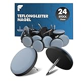 shinfly Möbelgleiter Teflon Set mit Nagel - 24 Stück Ø 19 mm Blau Runde Teflongleiter, Effektive Befestigung und Schutz für Möbel und Böden