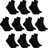 gigando – Kurze Quarter Socken Herren schwarz Baumwolle 10 Paar im Vorteilspack, atmungsaktive Kurzsocken für Alltag, Sport und Freizeit, ohne Naht, 39-42