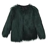 Kurz Kunstpelze Jacke Damen Teenager Mädchen Pelzmantel Elegant Einfarbig Kunstfell Mantel Kuschelig Fellmantel Dicke Warme Winterjacke Winter Pelzjacke Felljacke Übergangsjacke Langarm Wintermantel