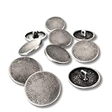 flache Metall Ösenknöpfe silber farben matt 10mm, 15mm, 18mm, 20mm, 22mm oder 25mm (10 Stück) (15mm)
