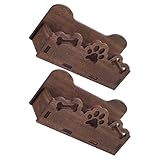 Supvox 2 Stück Visitenkartenhalter mit Hundepfote und Knochenmotiv Tischkartenhalter für Büro und Zuhause Offener Visitenkartenständer im Landhausstil