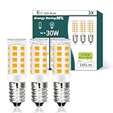 AmmToo E14 LED Warmweiss Birne, 3W 345LM 2700K LED Lampe, Glühbirne E14 ersetzt 30W Halogenlampen, Kein Flackern Kühlschranklampe Nicht Dimmbar, Led Mais Birne für Dunstabzugshaube Wandlampen
