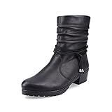 Rieker Damen Klassische Stiefeletten Y17R2, Frauen Stiefeletten,uebergangsschuhe,uebergangsstiefel,Winterstiefeletten,warm,schwarz (00),38 EU / 5 UK