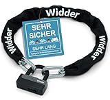 Widder Titan-Stahl [Level 15] Kettenschloss mit 4 Schlüssel - 115cm lang & 11mm massiv - für Motorrad Moped e Roller e Bike Fahrrad e Scooter Schloss - Motorradschloss & Fahrradschloss hohe Sicherheit