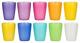 Kigima Plastikbecher 0,24l 10er Set Rainbow – bunte, extra stabile Trinkbecher für Kinder, Partys, Festivals – Mehrweg Kunststoffbecher – Becher aus Plastik – wiederverwendbare Plastik-Becher