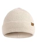 DANISH ENDURANCE Merino Mütze, Klassische Wollmütze, Warme Wintermütze, Thermo Beanie, Weich, Stretchy, Unisex, für Damen & Herren, Weiß, One Size