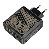 Wandsteckdose | Elektrische Steckdosenleiste mit USB-Anschlüssen – 6 Ports Schnellladung QC3.0 Überspannungsschutz für Telefon Tablet Reise