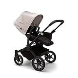 Bugaboo Donkey 5 Mono Kompletter Einzel-Kinderwagen kann in Side-by-Side Doppel-Kinderwagen umgewandelt werden, mehrere Sitzpositionen – Schwarz/Mitternachtsschwarz, Nebelweiß