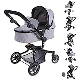 knorr toys KNORRTOYS.COM 90987 - Puppenwagen Boonk - Stone, 52 cm, 59 x 42 x 80 cm