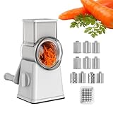 Shredder Käse, Rotation des Gemüseschredders, rotierende Küchenreibe mit Griff, multifunktionaler Lebensmittel-Chopper, Gemüseschneider für Nüsse, Kartoffeln, Karotten, Hashbrown