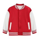 Jungen Skijacke Jungen und Mädchen Mantel Frühling und Herbst Winter Neue Kinder Plus Fleece Baseball Kleidung Baby Cardigan Small Medium Thick Kinder Top, rot, 12-18 Months