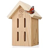 wildtier herz I Schmetterlingshaus - unbehandelt & robust, Insektenhotel Schmetterling aus wetterfestem Massiv-Holz – Schmetterlinge züchten für den Garten