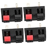 TEHAUX 4Stücke Lautsprecher Anschlussstecker Polige Kabelklemmen Für Audio Projekte Heimkino Bühnenanlagen Federbelastetes Push Release Design