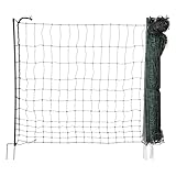 horizont Hundenetz easyLine, 50m lang, 105cm hoch, mobiler Hundezaun für Garten & Camping, Begrenzungszaun mit PVC-Pfählen & Doppelspitzen, ohne Stromleiter, wetterfest, inkl. Reparaturset