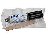 m2 Epoxy Repair schnellhärtend transparent Epoxydharz mit Härter & Glasfasermatte Holzspachtel - Set zur Reparatur von Surfbrett Board Longboard Wakeboard Shortboard Bodyboard Standup GFK Jolle