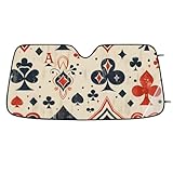 Lucky Poker Auto-Windschutzscheiben-Sonnenschutz, blockiert UV-Strahlen, um Ihr Fahrzeug kühl zu halten, Sonnenblende für Auto, LKW, SUV (139,7 x 69,8 cm)