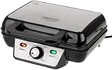 ADLER Camry Waffeleisen, 1600 W Maximalleistung, XL-Waffelgröße, stufenlose Temperaturregelung, weiß